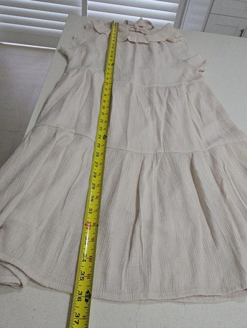 Sweet Wanderer Cream Ruffle Tiered Midi Dress - Picture 9 of 13
